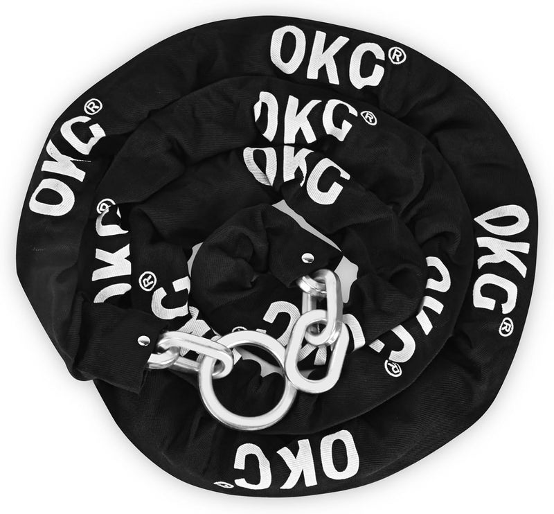 OKG Extra Long Security Chain - 10-Foot x 3/8" Thick Heavy Duty, Eco-Zinc Plated - Uncuttable for Outdoor & Indoor Use - Bike & Motorcycle Lock Chain - For Two+ 2-Wheeled Vehicles - Image 1